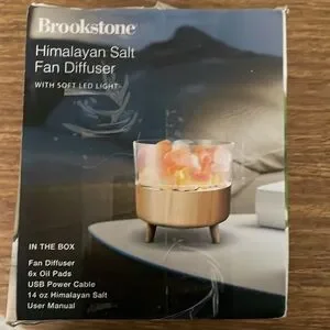 Brookstone | Other | New Brookstone Himalayan Salt Fan Diffuser With ...